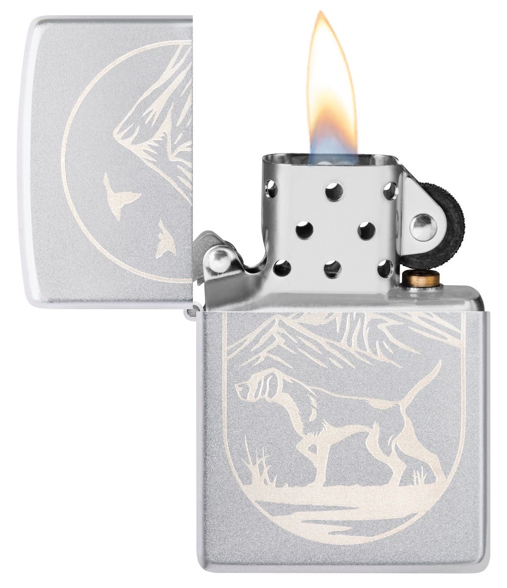 Zippo Aansteker 205 Hunting Dog Design - achteraanzicht