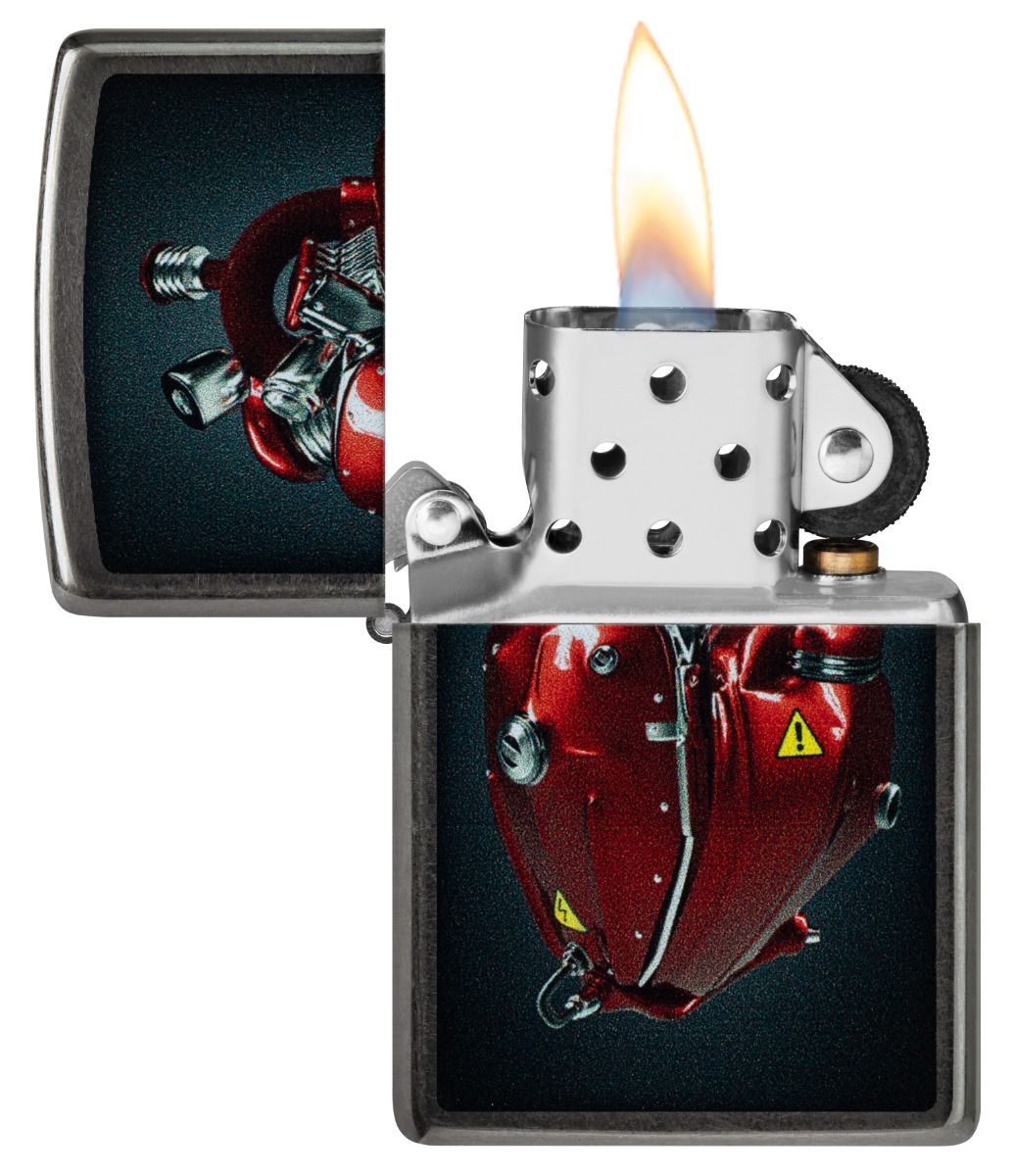 Zippo Aansteker 28378 Heart Engine Design - achteraanzicht