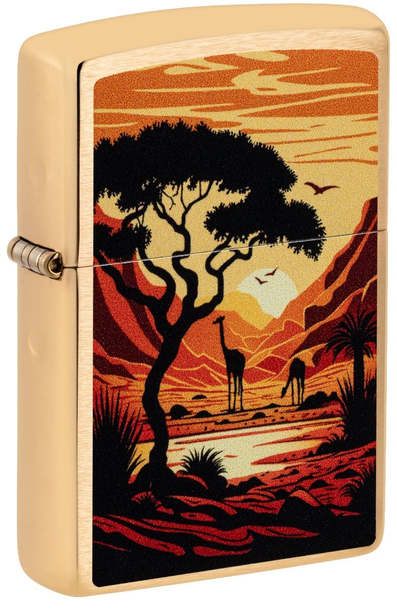 Zippo Aansteker 204B Giraffes Design - vooraanzicht