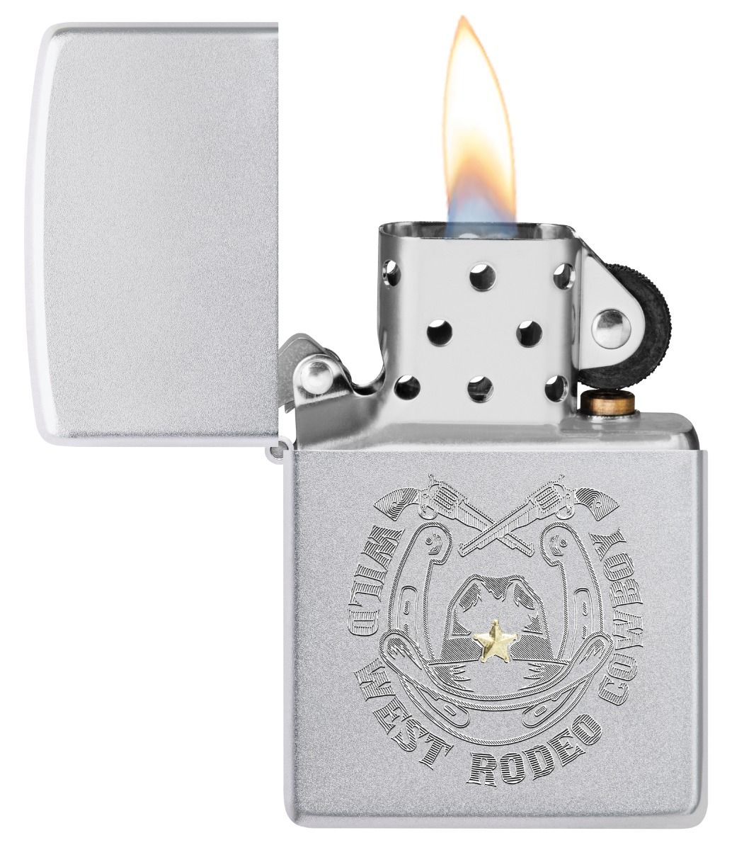 Zippo Aansteker 205 Wild West Cowboy Design - achteraanzicht