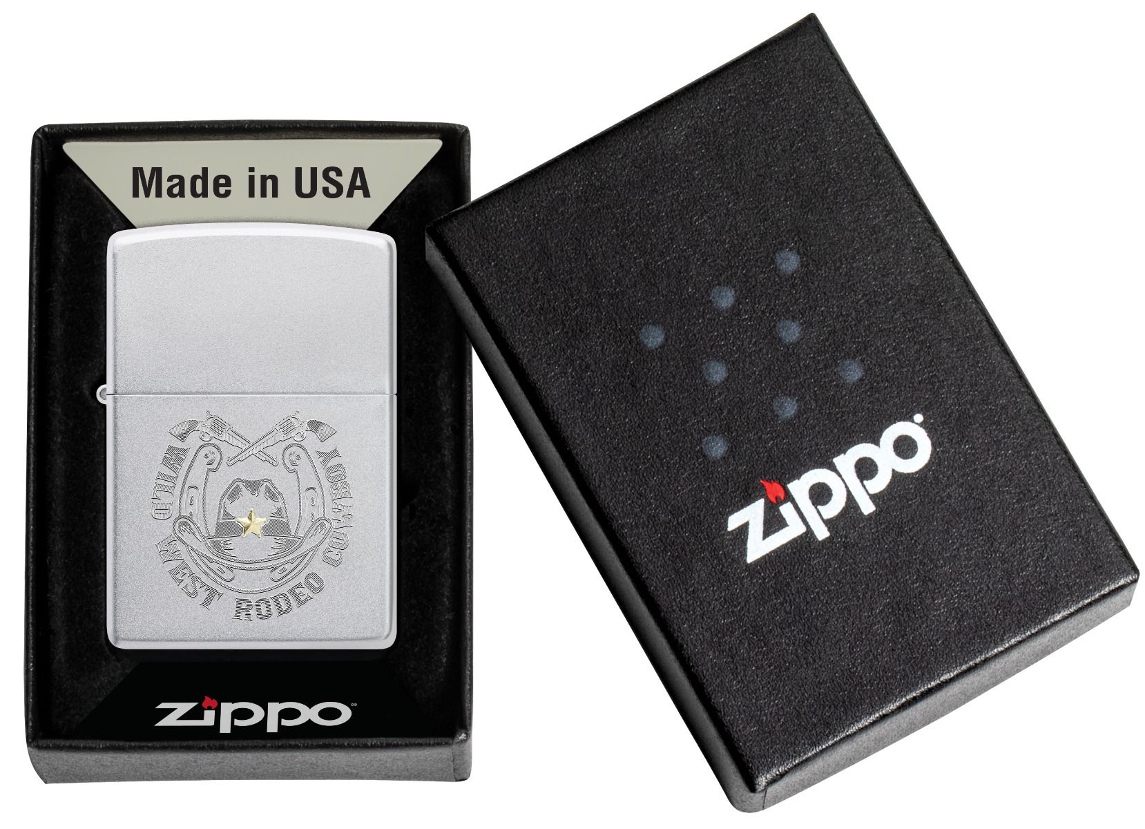Zippo Aansteker 205 Wild West Cowboy Design - detail