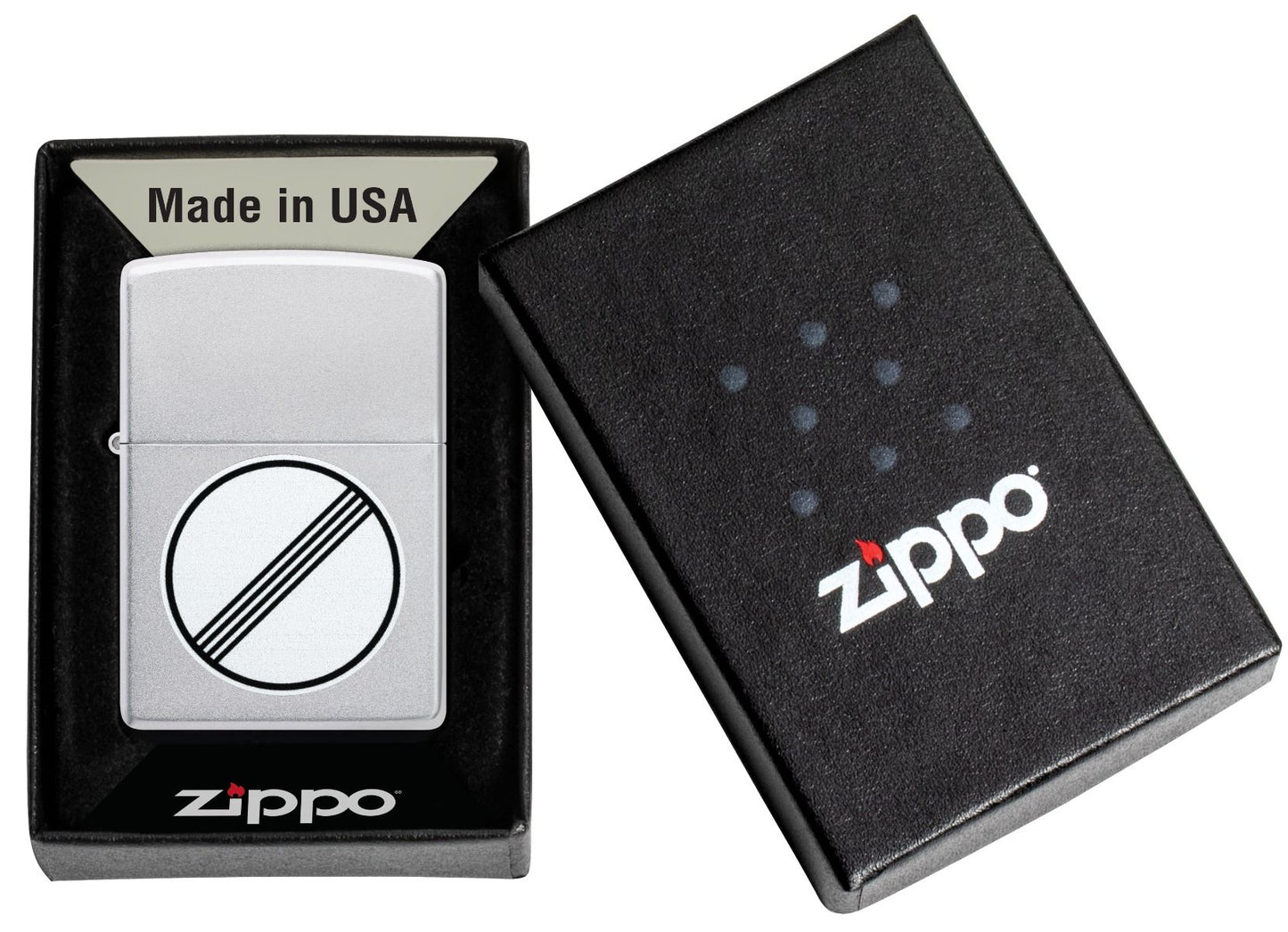 Zippo Aansteker 205 AutoBahn Sign Design - detail