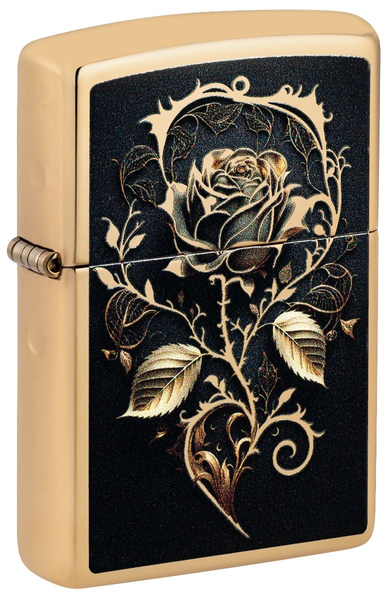 Zippo Aansteker 254B Golden Rose Design - vooraanzicht