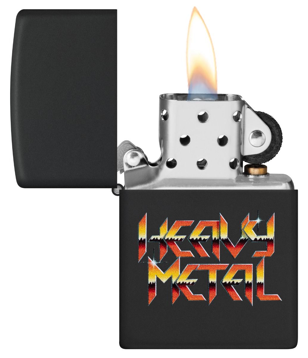 Zippo Aansteker 218 Heavy Metal Design - achteraanzicht