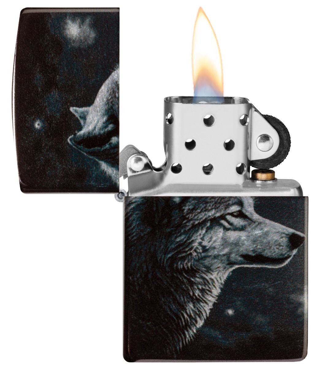 Zippo Aansteker 48459 Wolves Design - achteraanzicht