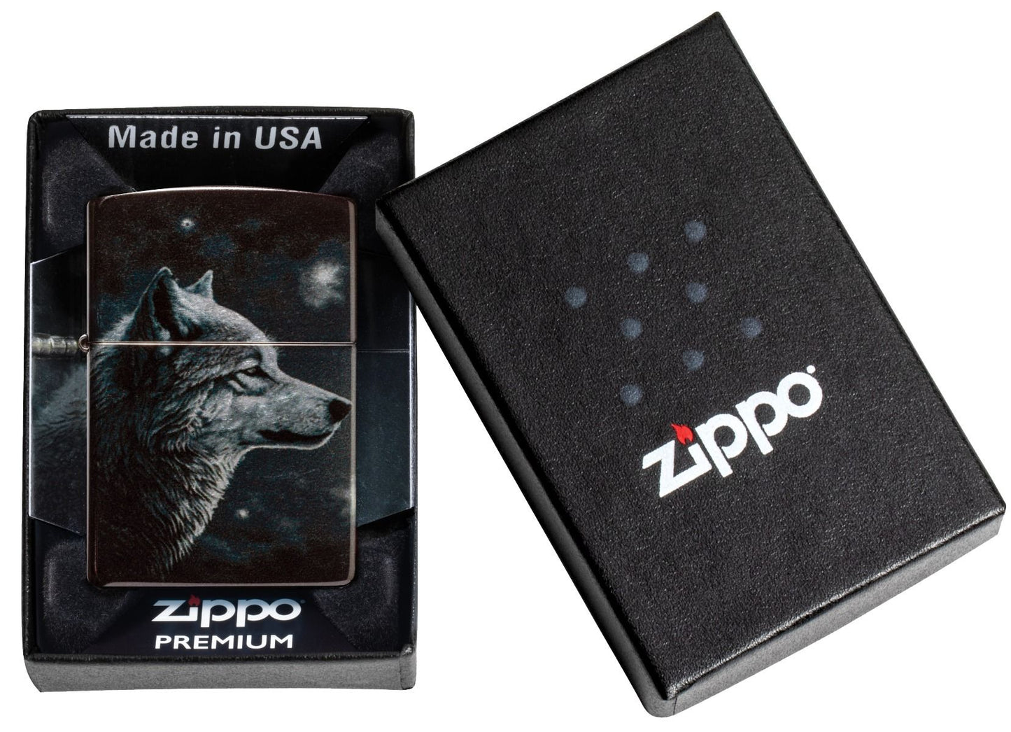 Zippo Aansteker 48459 Wolves Design - detail