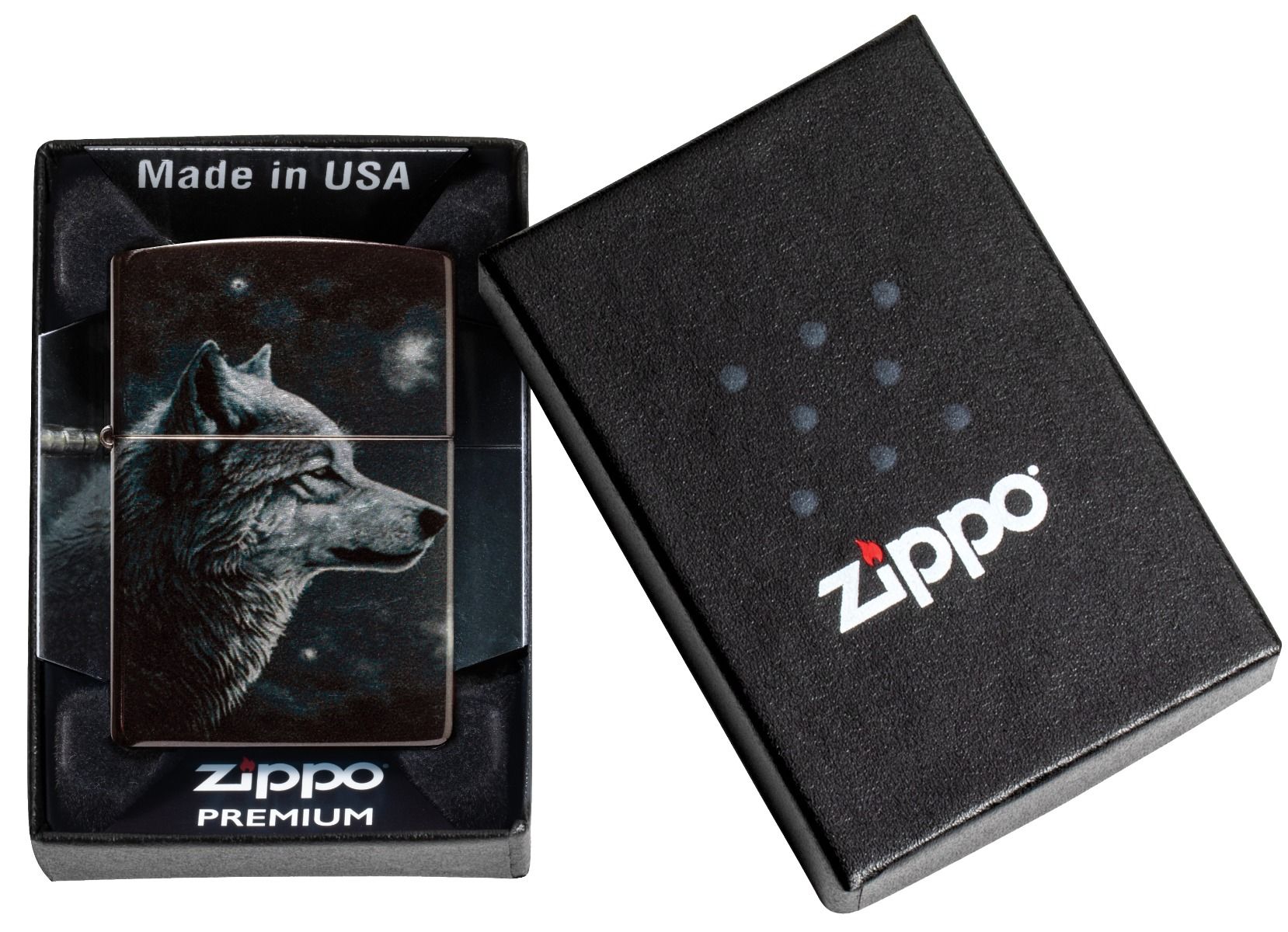 Zippo Aansteker 48459 Wolves Design - detail