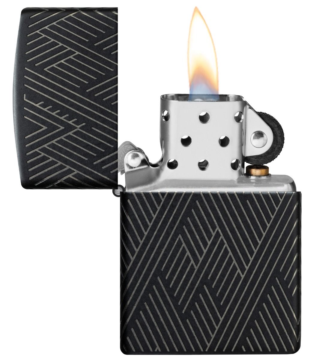 Zippo Aansteker 218C Abstract Lines Design - achteraanzicht