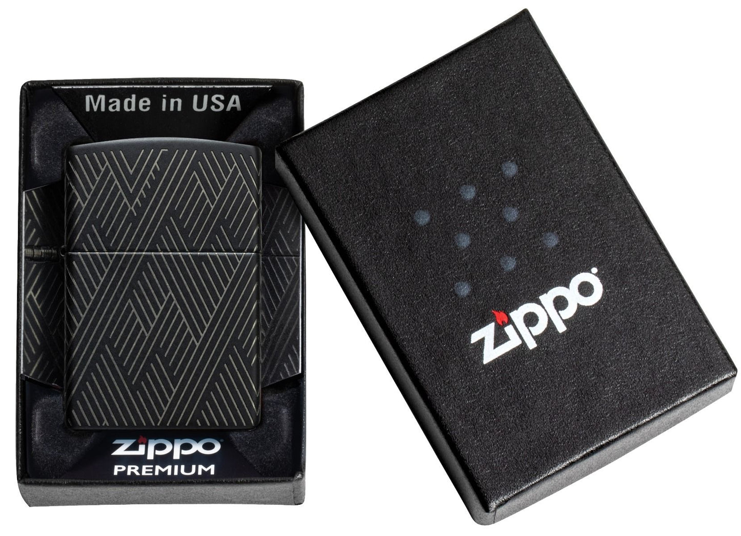 Zippo Aansteker 218C Abstract Lines Design - detail