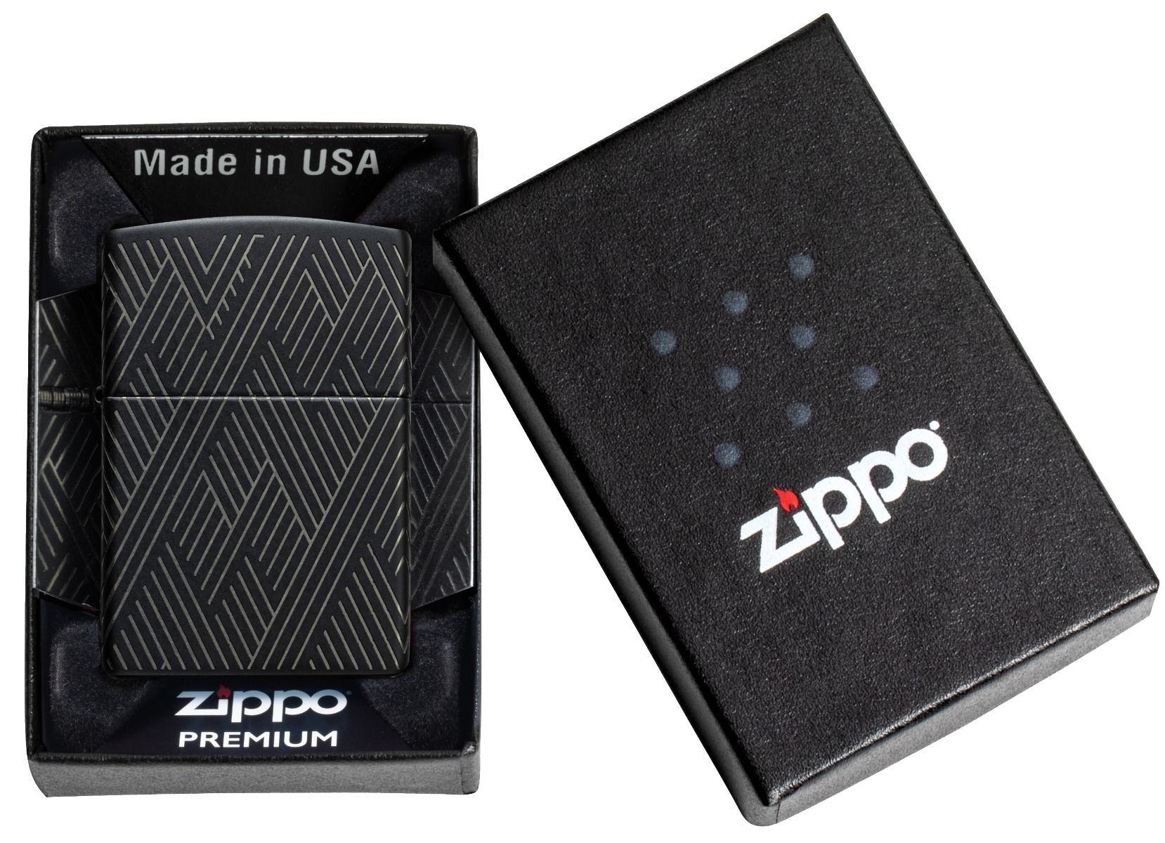 Zippo Aansteker 218C Abstract Lines Design - detail