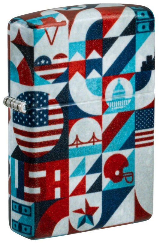 Zippo Aansteker 49352 American Icons Design - vooraanzicht