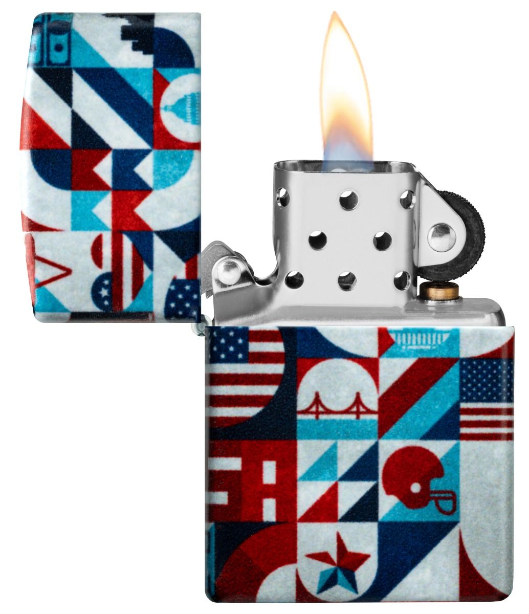 Zippo Aansteker 49352 American Icons Design - achteraanzicht