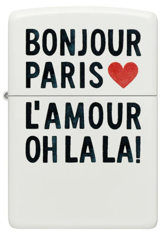 Zippo Aansteker - 214 Bonjour Design - achteraanzicht