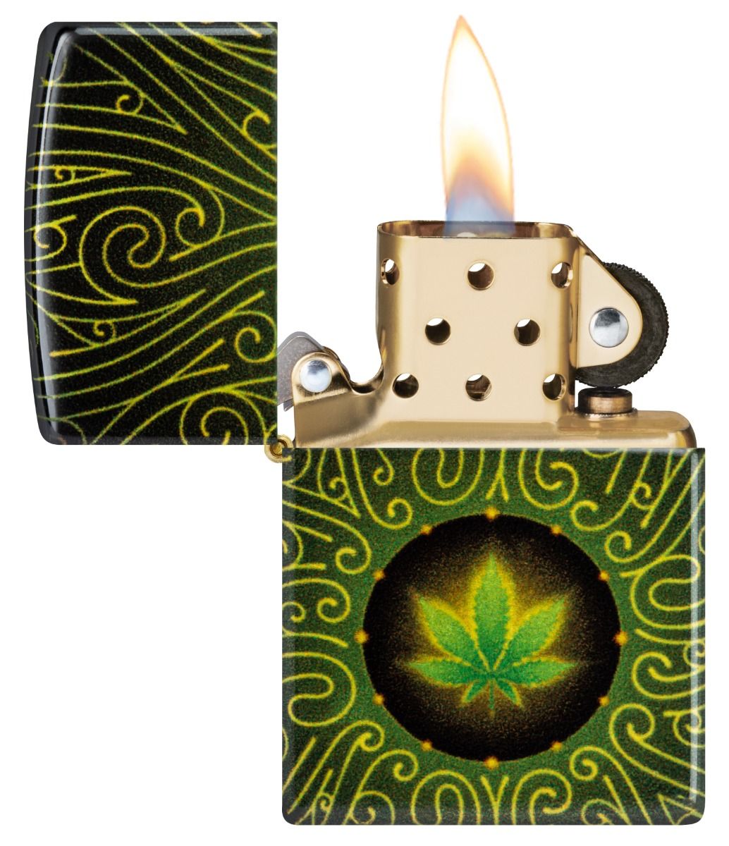 Zippo Aansteker 49477 Cannabis Design - achteraanzicht