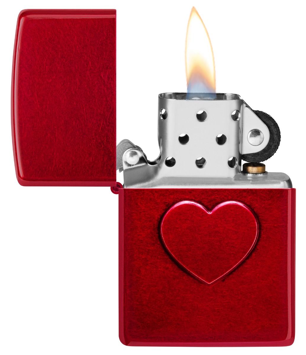 Zippo Aansteker 21063 Stamped Heart Design - achteraanzicht