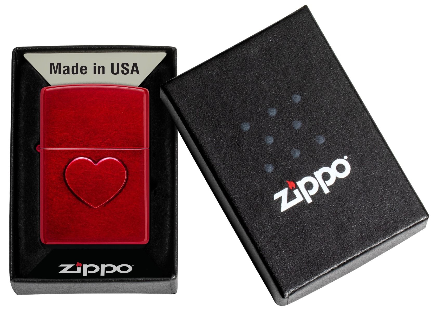 Zippo Aansteker 21063 Stamped Heart Design - detail