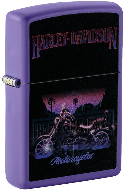 Zippo Aansteker 237 Harley Black Light - vooraanzicht