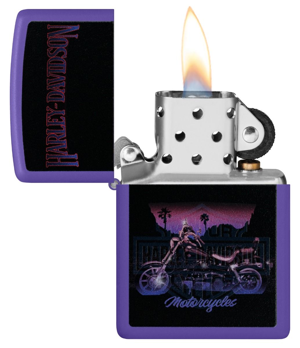 Zippo Aansteker 237 Harley Black Light - achteraanzicht