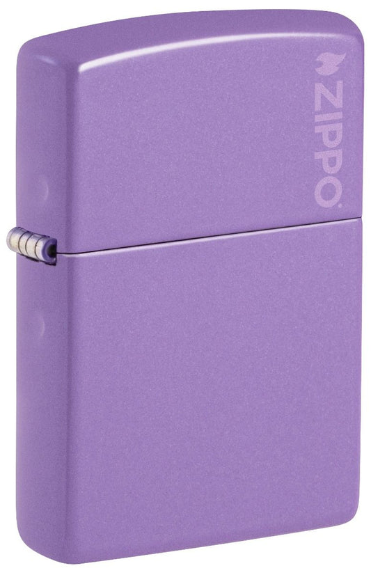 Zippo Aansteker 46681ZL Smokey Lavender with Zippo Logo - vooraanzicht