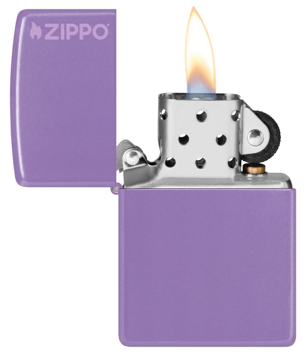 Zippo Aansteker 46681ZL Smokey Lavender with Zippo Logo - achteraanzicht
