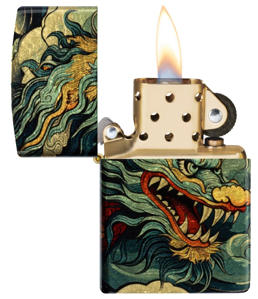 Zippo Aansteker 48458 Colourful Dragon Design - achteraanzicht