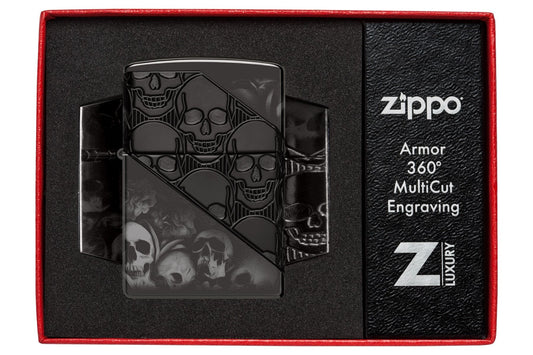 Zippo Aansteker 46362 Armor Skulls Design - vooraanzicht