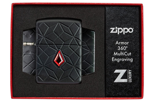 Zippo Aansteker 24754 Armor Diamond Pattern Design - vooraanzicht