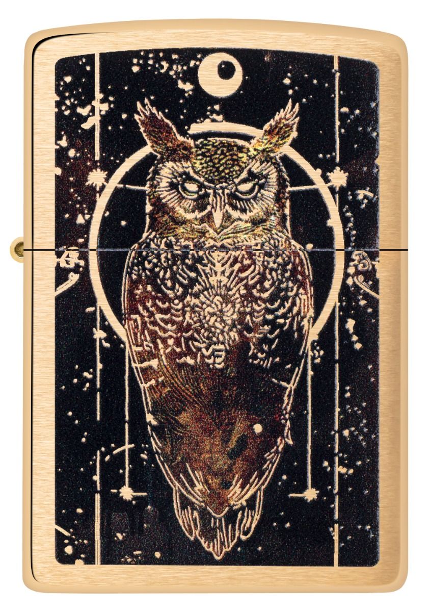 Zippo Aansteker - 204B Owl Design - achteraanzicht