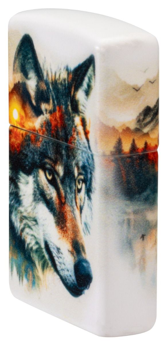 Zippo 49352 Wolf and Mountain Design aansteker detail 2