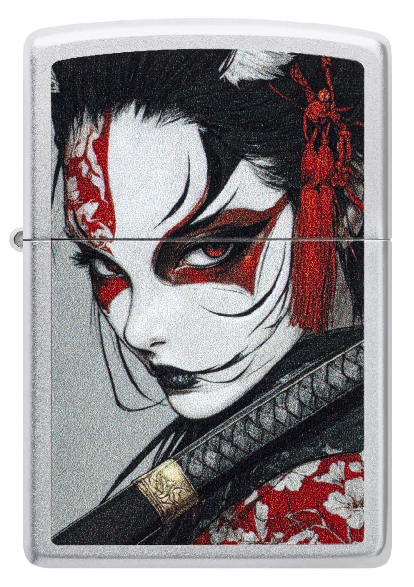 Zippo Aansteker - 205 Samurai Woman Design - achteraanzicht