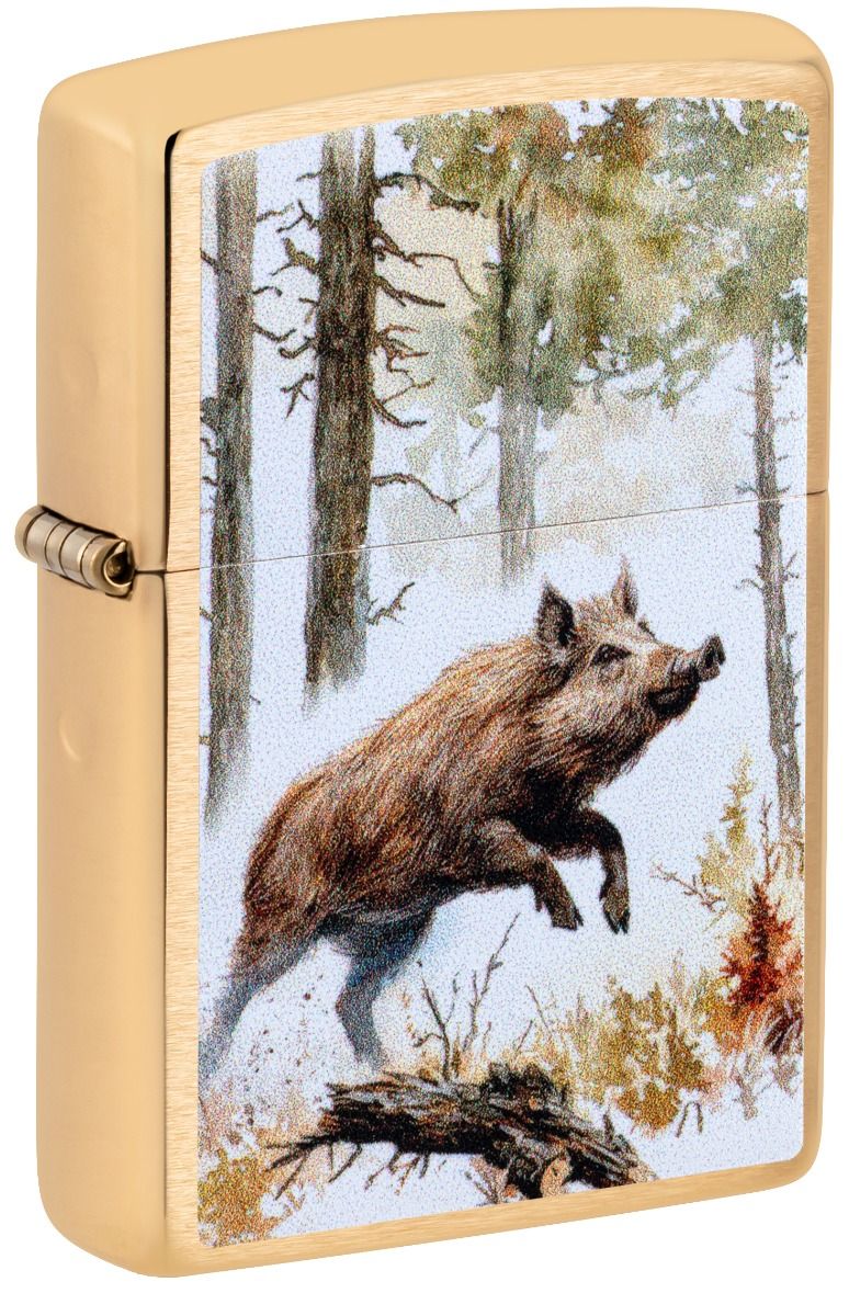 Zippo Aansteker - 204B Wild Boar Design - vooraanzicht