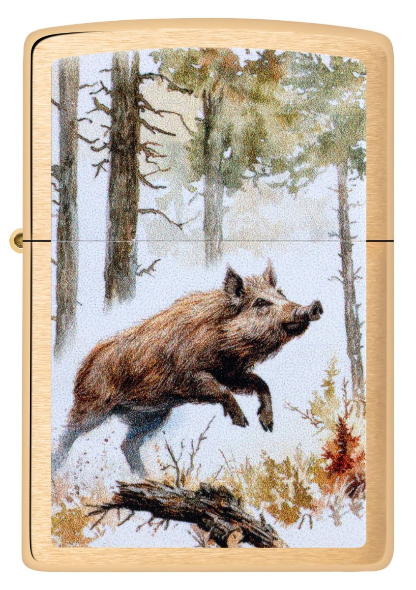 Zippo Aansteker - 204B Wild Boar Design - achteraanzicht