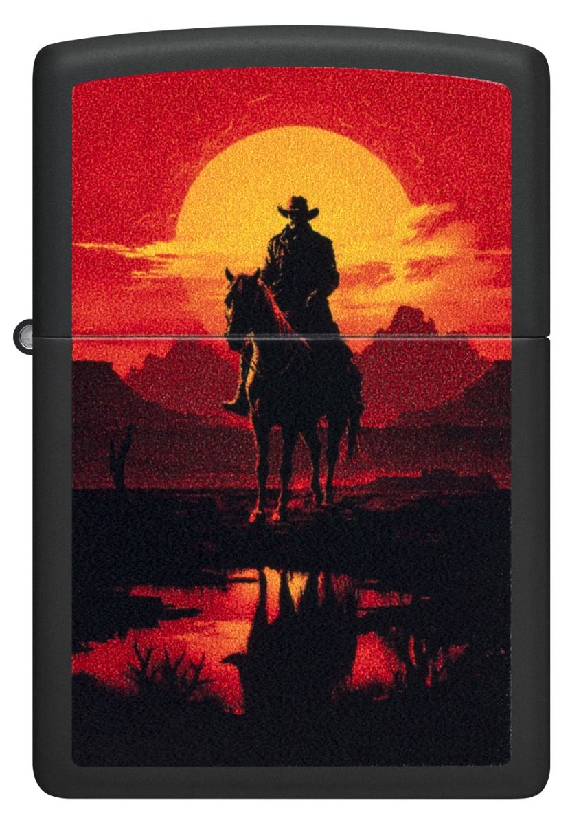Zippo Aansteker - 218 Western Scene Design - achteraanzicht