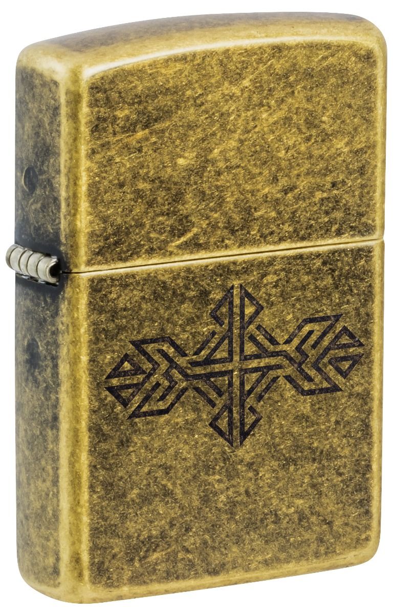 Zippo Aansteker - 201FB Medieval Pattern Design - vooraanzicht