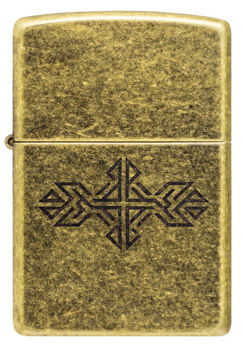 Zippo Aansteker - 201FB Medieval Pattern Design - achteraanzicht