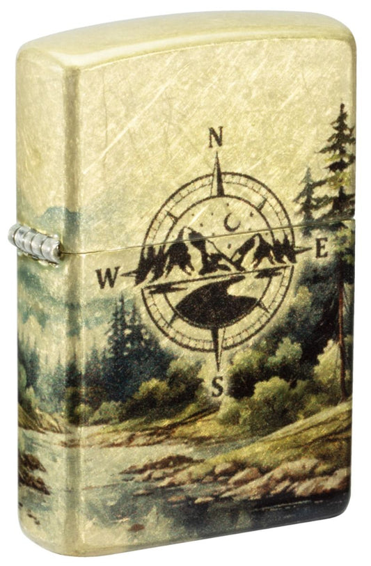 Zippo 48458 Compass Adventure Design aansteker vooraanzicht
