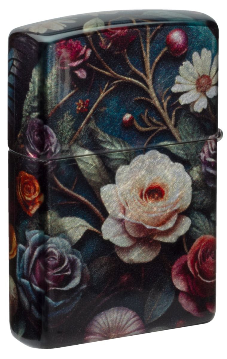 Zippo 48459 Floral Skull Design aansteker detail 1