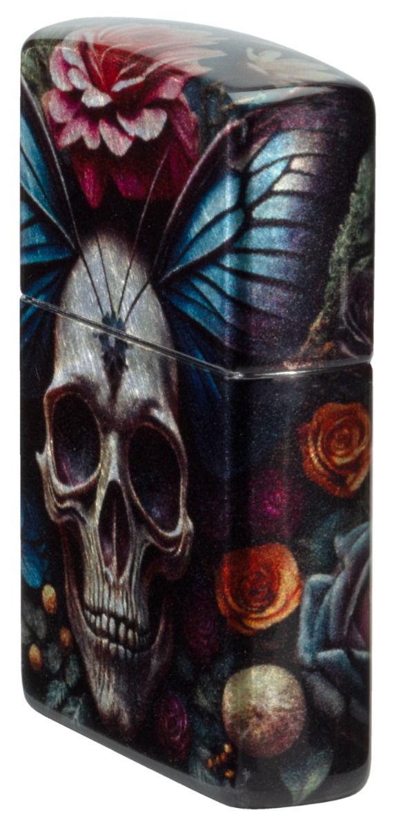 Zippo 48459 Floral Skull Design aansteker detail 2