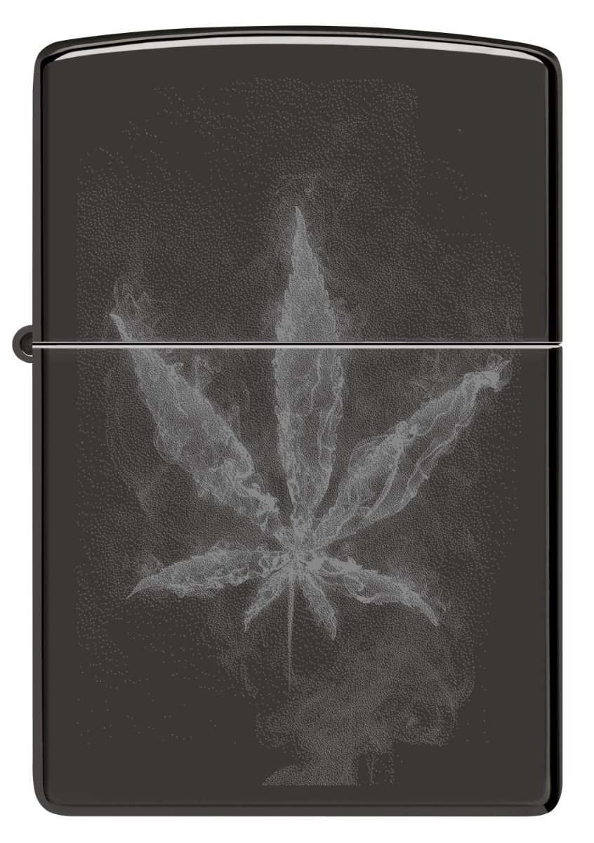 Zippo Aansteker - 24756 Smokey Leaf Design - achteraanzicht