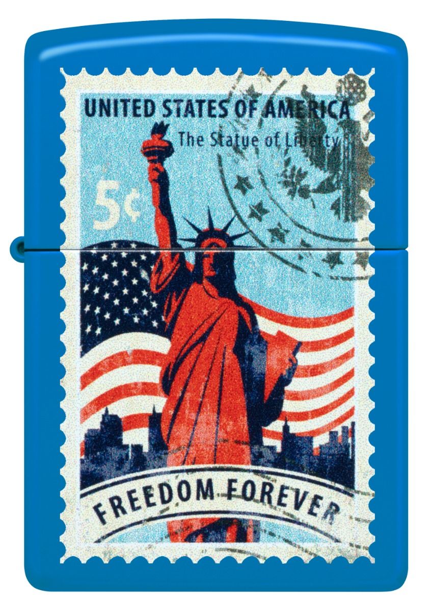 Zippo 48628 Americana Stamp Design aansteker achteraanzicht