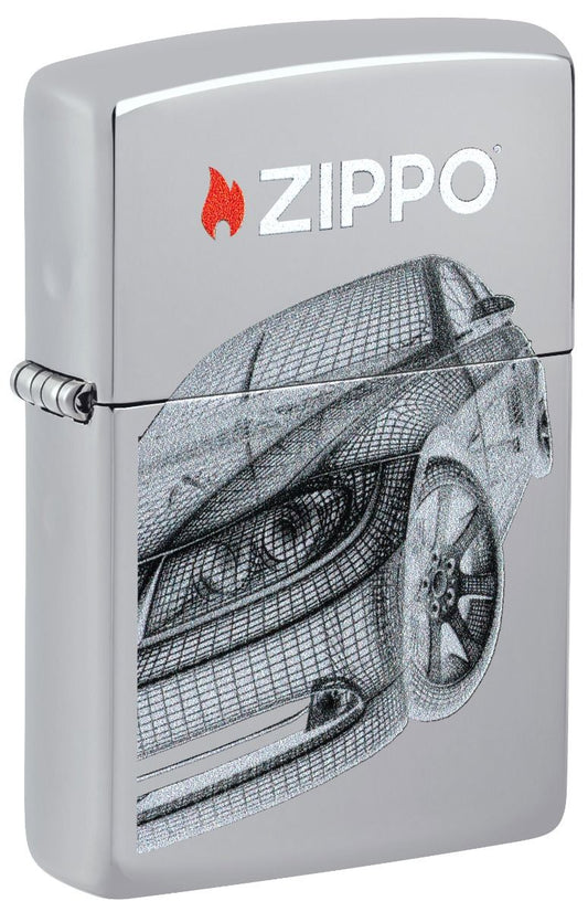 Zippo Aansteker - 250 Modern Car Design 2 - vooraanzicht