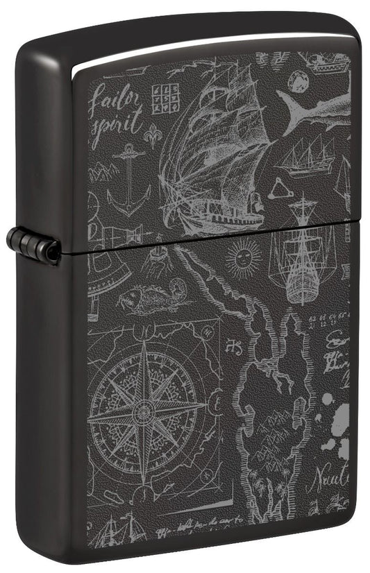 Zippo Aansteker - 24756 Nautical Pattern Design - vooraanzicht