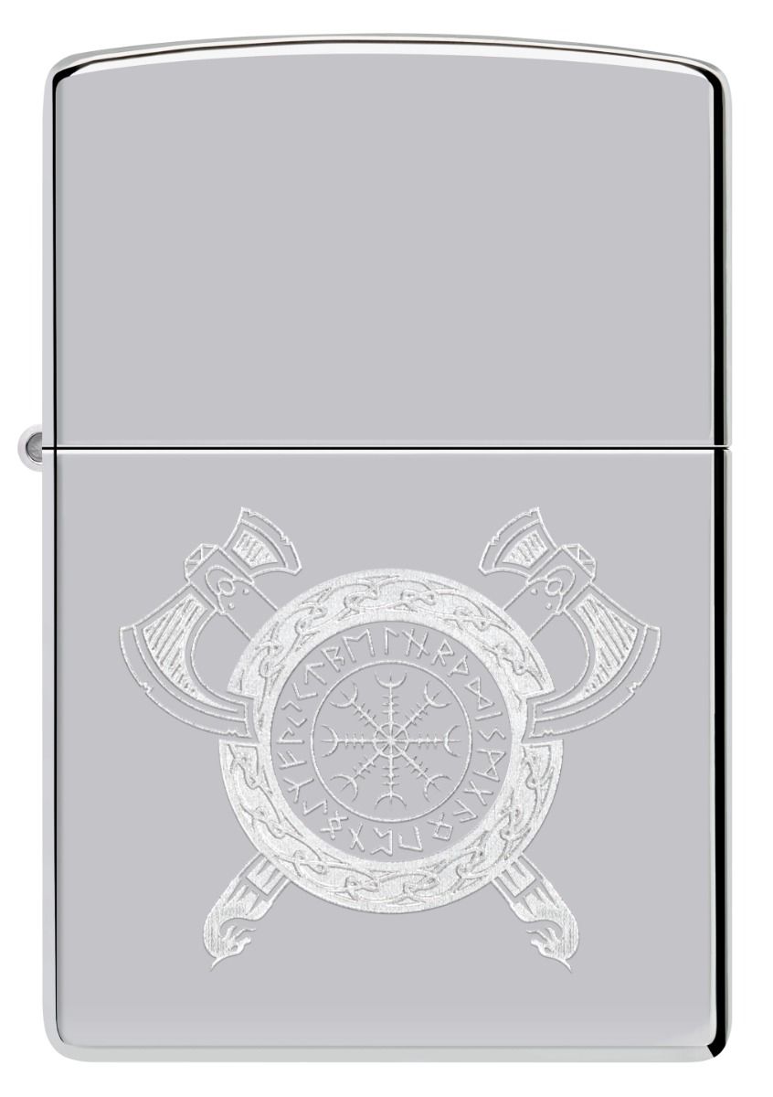 Zippo Aansteker - 250 Viking Symbols Design - achteraanzicht