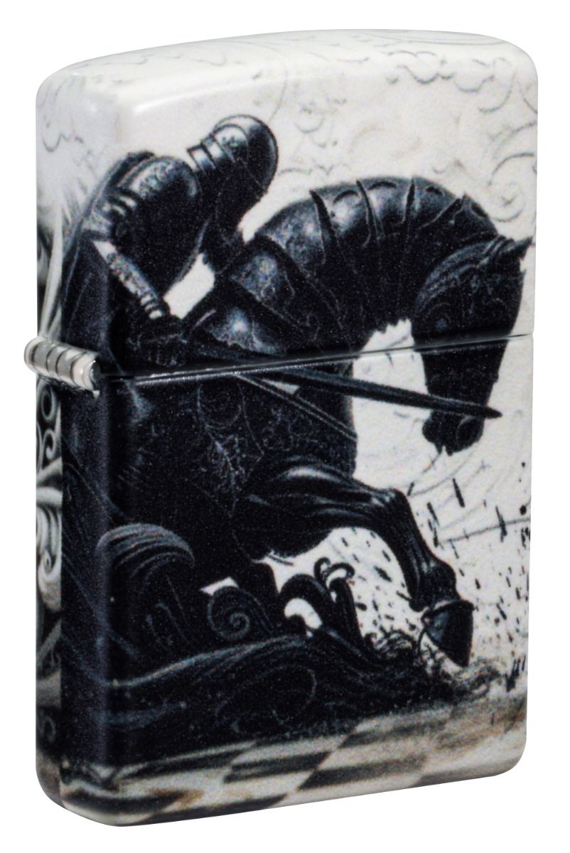 Zippo 49352 Black Knight Design aansteker vooraanzicht