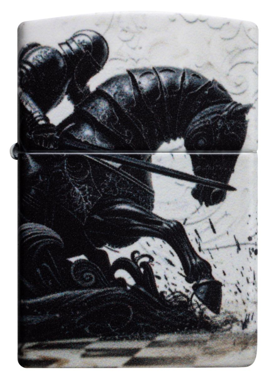 Zippo 49352 Black Knight Design aansteker achteraanzicht
