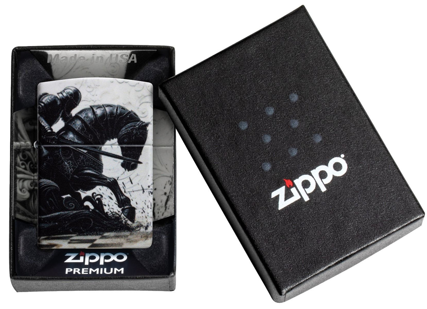 Zippo 49352 Black Knight Design aansteker detail 3
