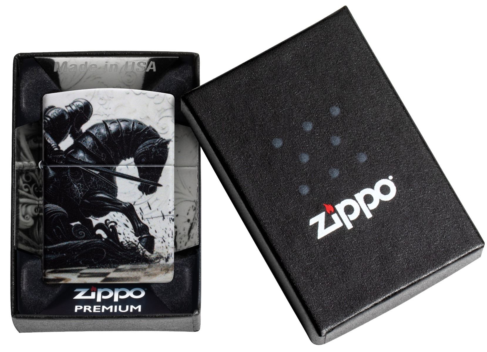 Zippo 49352 Black Knight Design aansteker detail 3