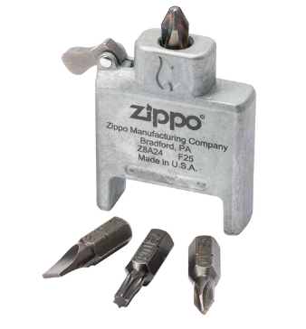 Zippo - 200 Brushed Chrome + Bit Safe Screwdiver insert - detail 1