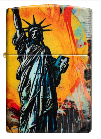 Zippo 49352 Statue of Liberty Design aansteker achteraanzicht