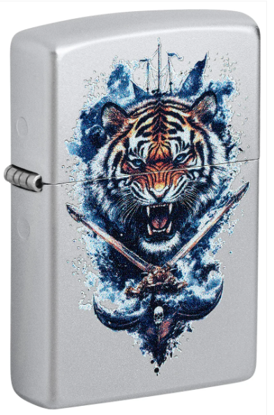 Zippo Aansteker - 205 Fierce Tiger Design - vooraanzicht